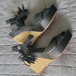 Ralph Lauren Espadrilles black with fringe size 9.5